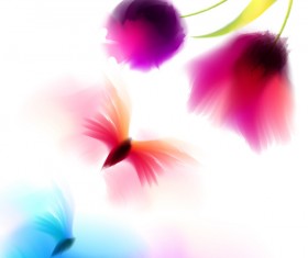 Butterfly with flower blrus vector 03