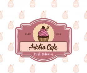 Cake shop labels with background vector 02