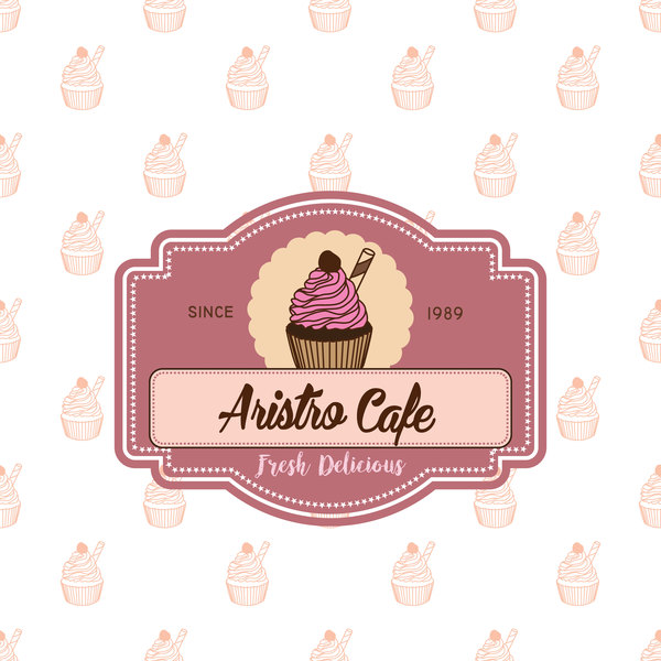 Cake shop labels with background vector 02 free download