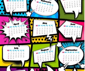 Cartoon styles 2018 calendar vector