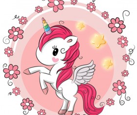 Cartoon unicorns cute vectors 05