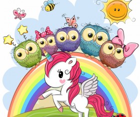 Cartoon unicorns cute vectors 06
