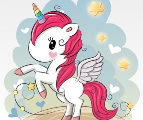 Cartoon unicorns cute vectors 07