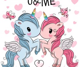 Cartoon unicorns cute vectors 08