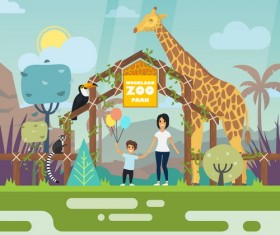 Cartoon zoo illustration vector 02