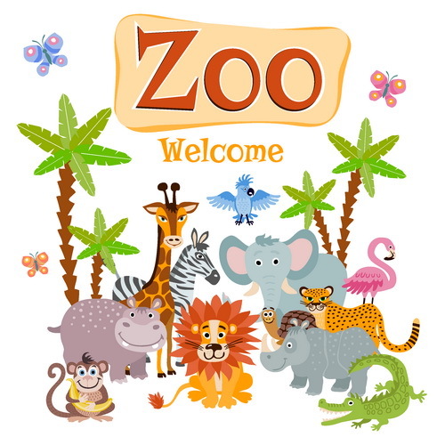 Cartoon zoo illustration vector 03