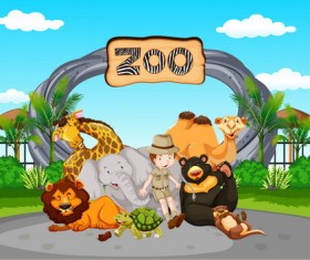 Cartoon zoo illustration vector 05