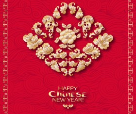 Chinese 2018 new year backgrounds vector material 04