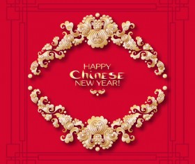 Chinese 2018 new year backgrounds vector material 05