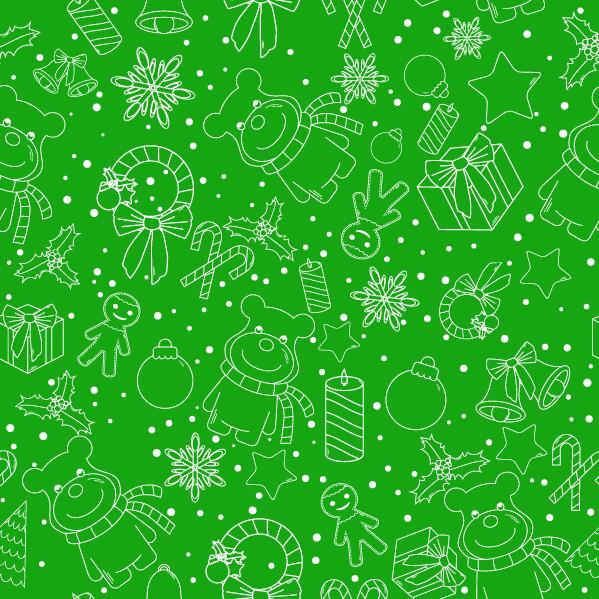 Christmas line baubles seamless pattern vector 02