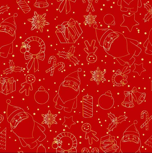 Christmas line baubles seamless pattern vector 03