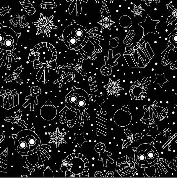 Christmas line baubles seamless pattern vector 07