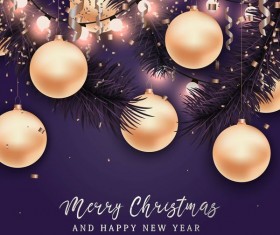 Christmas with 2018 ney year background and baubles vector 03