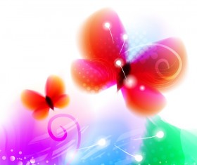 Colored butterflies dream vector 02