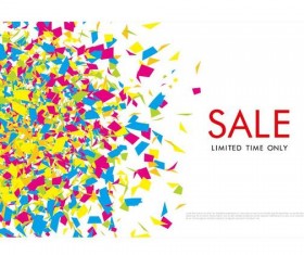 Colored confetti with sale background vector 05