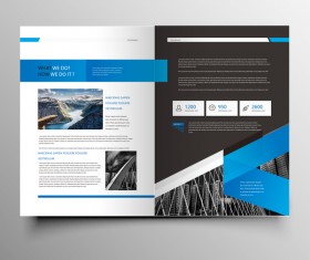 Company magazine with brochure cover template vector 01