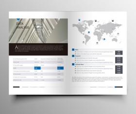 Company magazine with brochure cover template vector 08