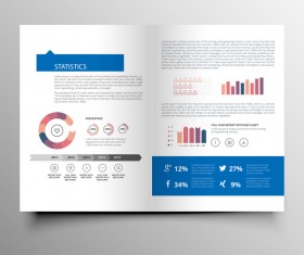 Company magazine with brochure cover template vector 10