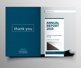 Company magazine with brochure cover template vector 11