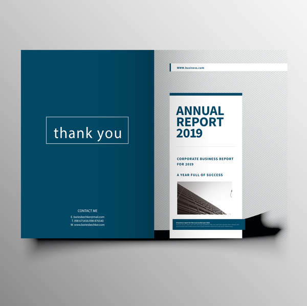 Company magazine with brochure cover template vector 11