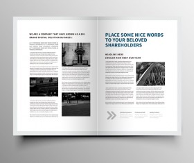 Company magazine with brochure cover template vector 12