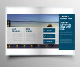 Company magazine with brochure cover template vector 14