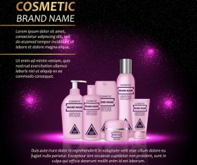 Cosmetic advertising poster template purples styles vector 01