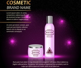 Cosmetic advertising poster template purples styles vector 02