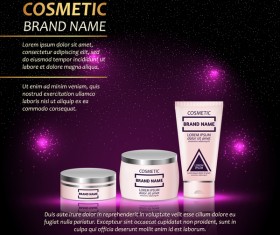 Cosmetic advertising poster template purples styles vector 03