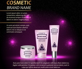 Cosmetic advertising poster template purples styles vector 04