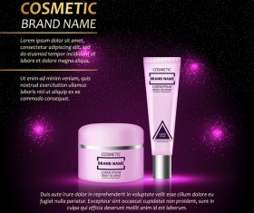 Cosmetic advertising poster template purples styles vector 05