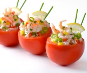 Coveted seafood salad shrimp and crab lobster meat Stock Photo 03