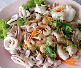 Coveted seafood salad shrimp and crab lobster meat Stock Photo 08