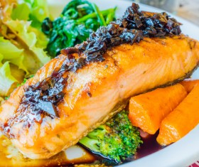 Coveted seafood salad shrimp and crab lobster meat Stock Photo 09