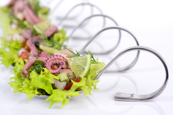 Coveted seafood salad shrimp and crab lobster meat Stock Photo 14