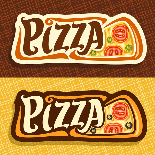 Creative pizza banners vector