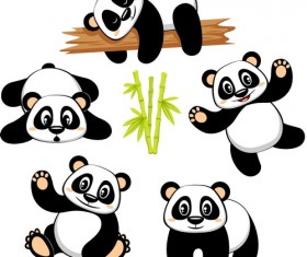 Cute cartoon panda vector