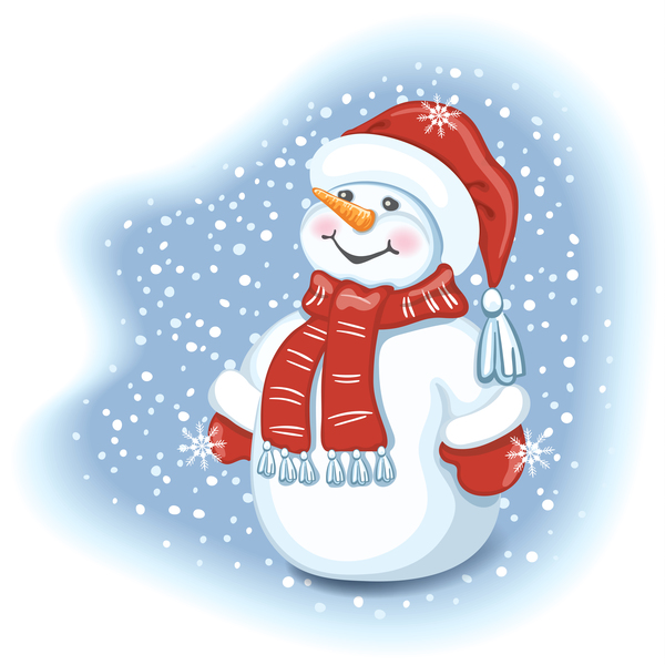 Download Cute christmas snowman vector design 02 free download