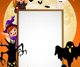 Cute Halloween Scene Vector Free Download