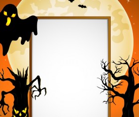 Cute kids with halloween blank background vector 08