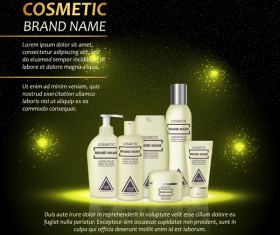 Dark green cosmetic advertising poster template vector 02