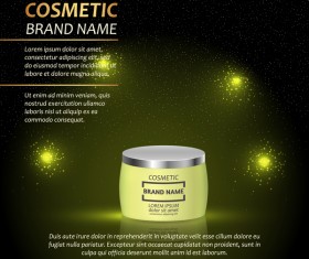Dark green cosmetic advertising poster template vector 03