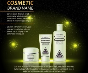 Dark green cosmetic advertising poster template vector 04