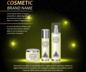 Dark green cosmetic advertising poster template vector 05