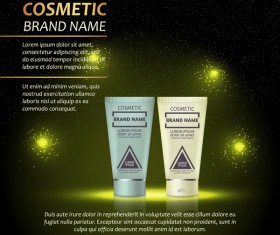 Dark green cosmetic advertising poster template vector 07