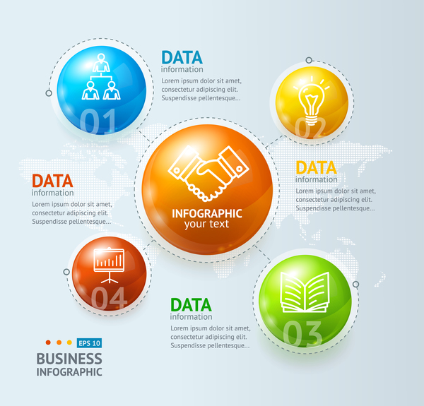 Data information business infographic template vector