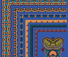 Decorative border corner ethnic styles vector 01