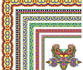 Decorative border corner ethnic styles vector 02
