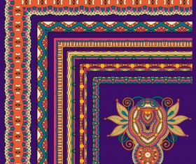Decorative border corner ethnic styles vector 05