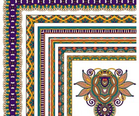 Decorative border corner ethnic styles vector 06